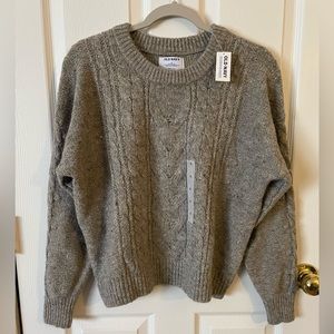 NWT Grey Old Navy Cable Knit Front Sweater